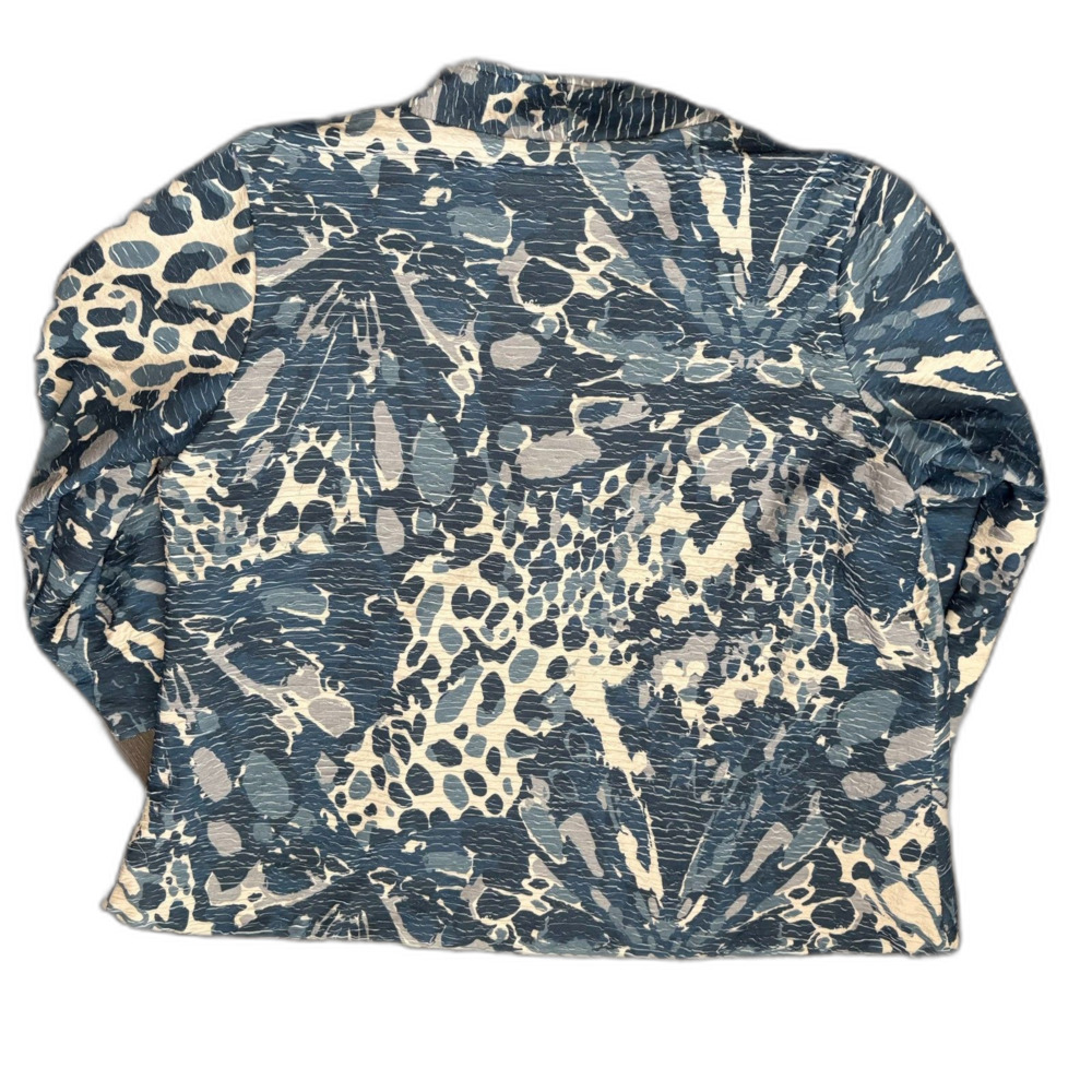 Multiples Evening Jacket Blue Mid Mod Floral Prin… - image 3